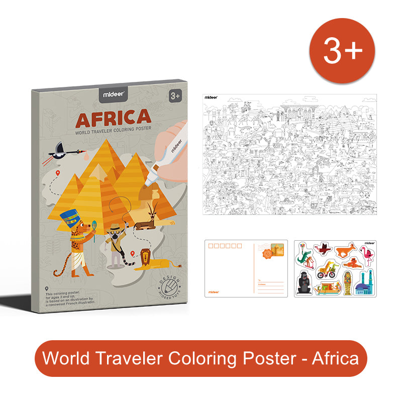 MiDeer World Traveler Coloring Poster