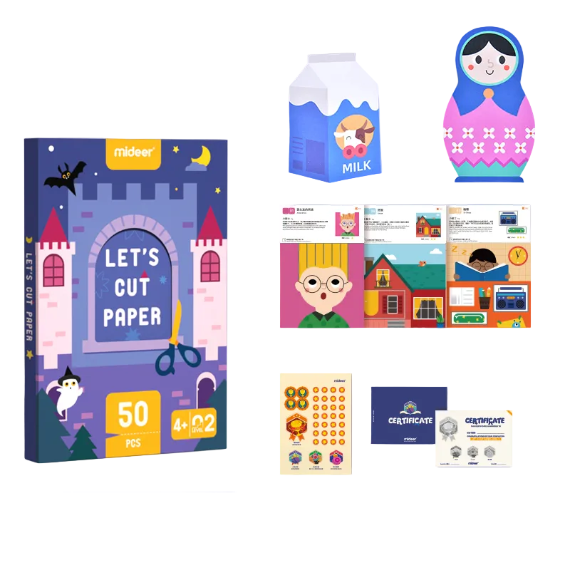 MiDeer Level Up Paper Cutting - Let's Cut Paper for 3 years and Up