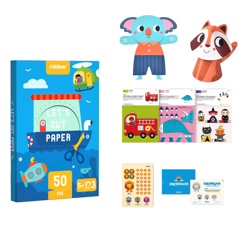 MiDeer Level Up Paper Cutting - Let's Cut Paper for 3 years and Up