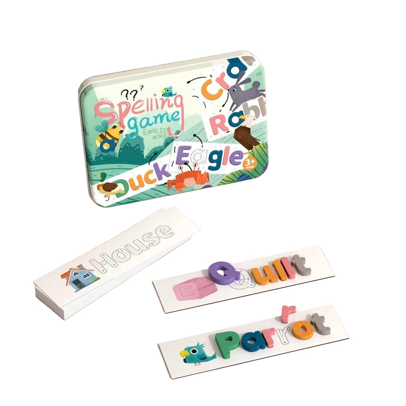 Letter Spelling Toy Set Children's Wooden Toy Letters Match English Spelling Words Alphabet Numbers