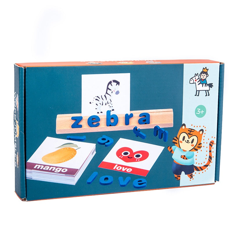 Letter Spelling Toy Set Children's Wooden Toy Letters Match English Spelling Words Alphabet Numbers