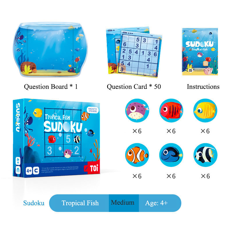 TOi World Children Magnetic Sudoku Brain Game Table Games Leveled Difficulty Logic Game