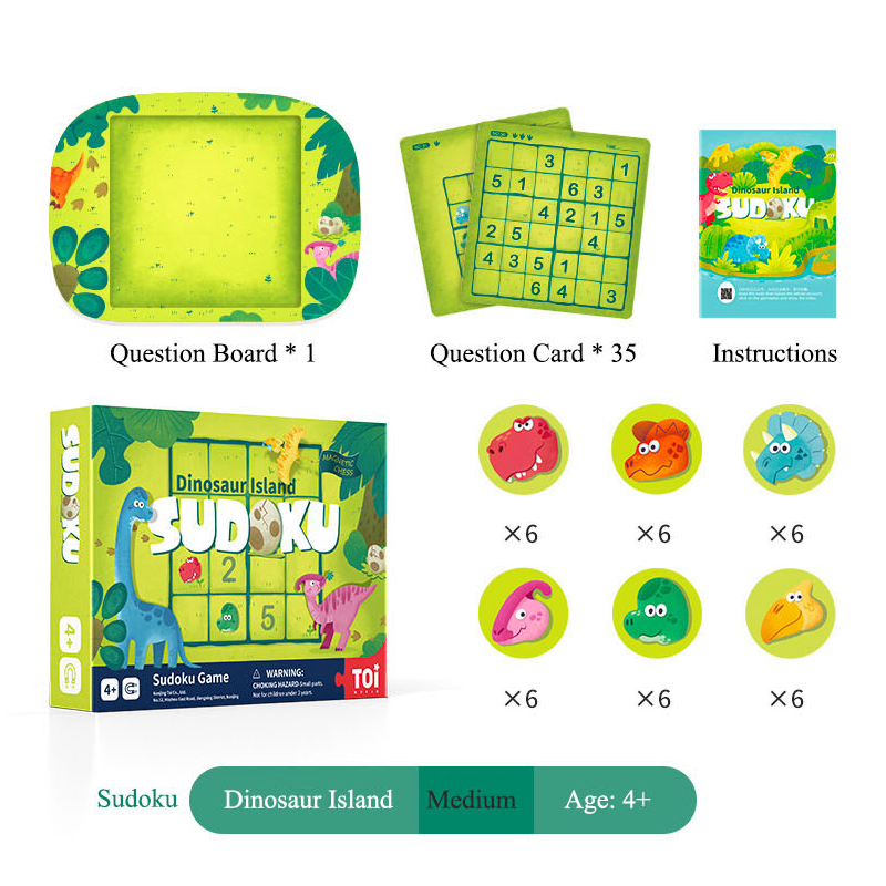 TOi World Children Magnetic Sudoku Brain Game Table Games Leveled Difficulty Logic Game