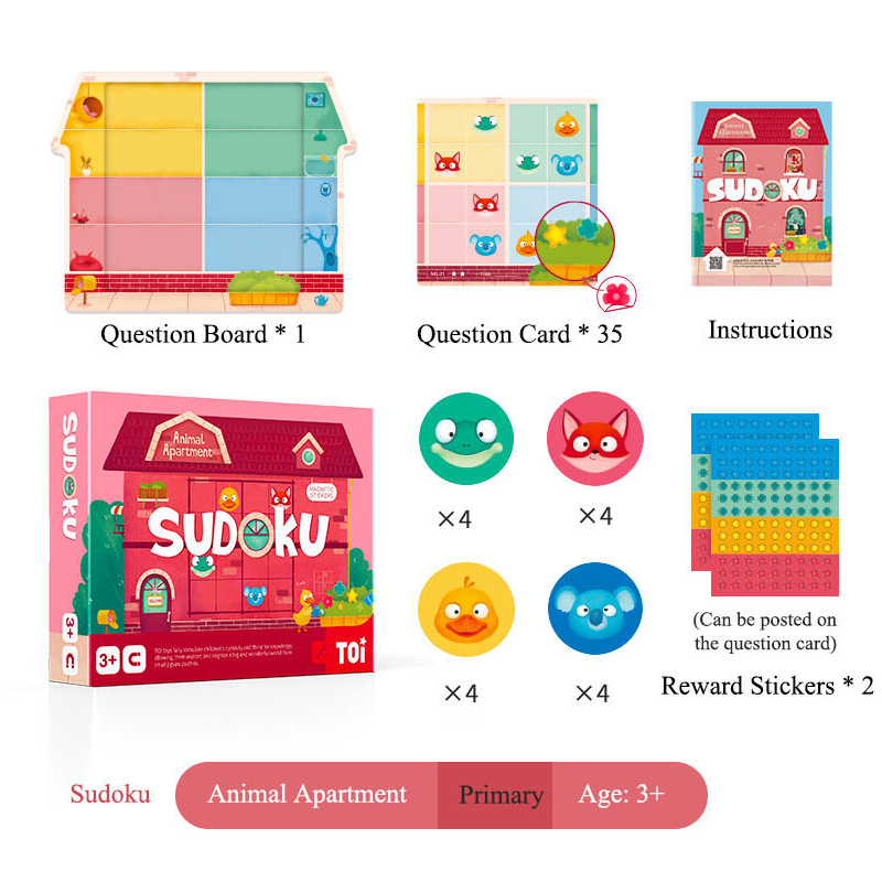 TOi World Children Magnetic Sudoku Brain Game Table Games Leveled Difficulty Logic Game