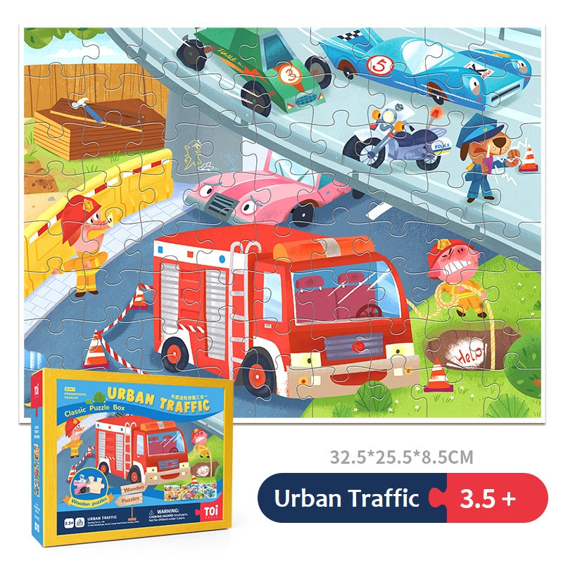 TOi World Classic Large 3 in 1 Progressive Jigsaw Puzzle Box