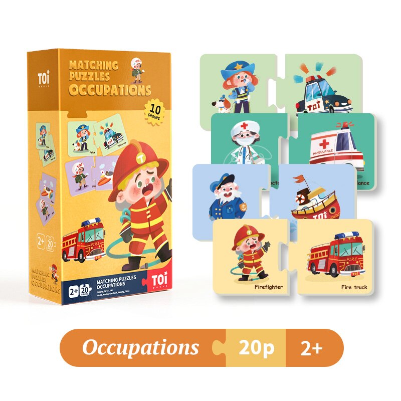 TOI World Matching Puzzle Cognitive Matching Jigsaw Montessori Baby Early Childhood Education Toys