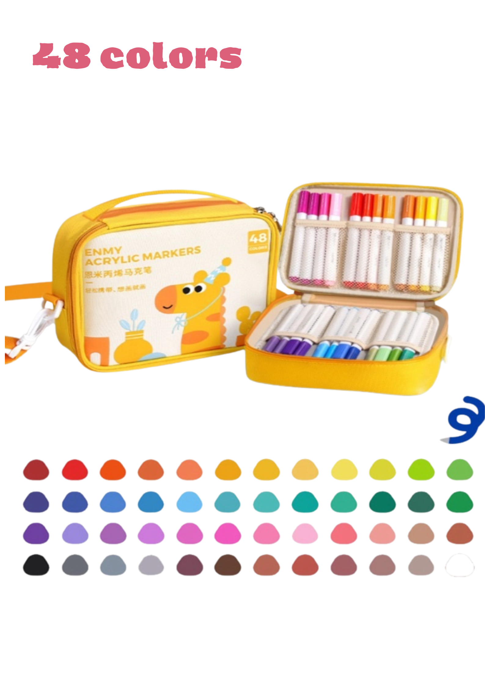 Acrylic Markers with Bag Cross Body Bag for Kids and Adults 24/36/48/60s