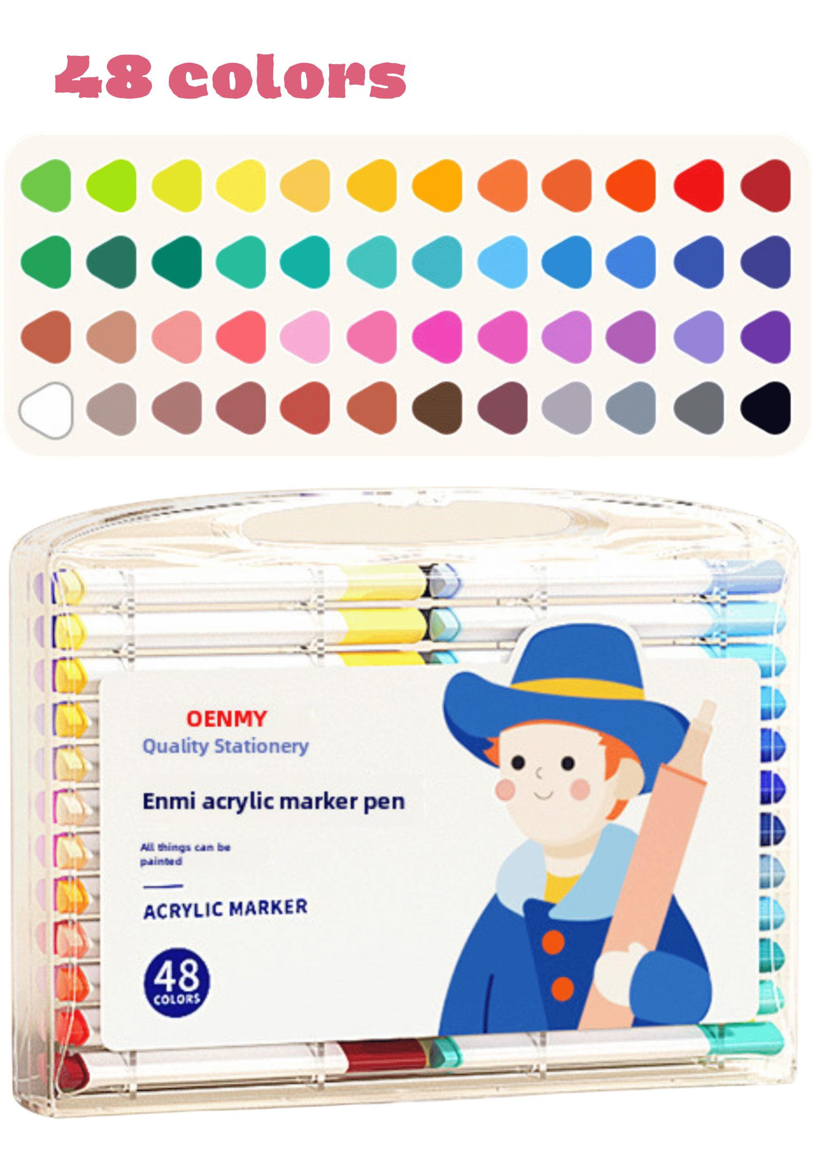 Acrylic Markers 12/24/36/48/60/80 Markers for Wood,Canvas,Stone,Rock Painting,Glass,Ceramic Surfaces