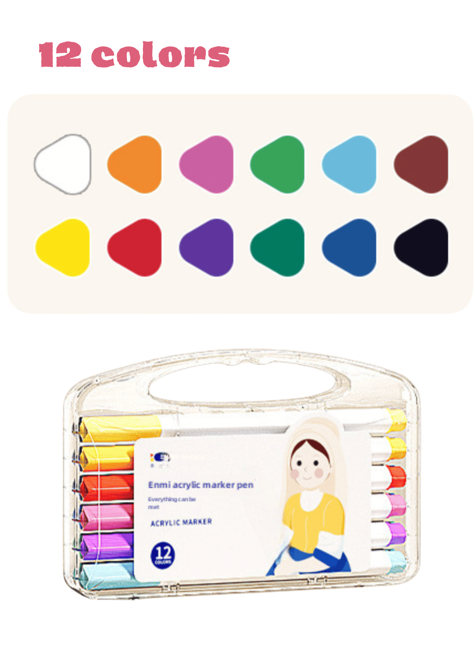 Acrylic Markers 12/24/36/48/60/80 Markers for Wood,Canvas,Stone,Rock Painting,Glass,Ceramic Surfaces