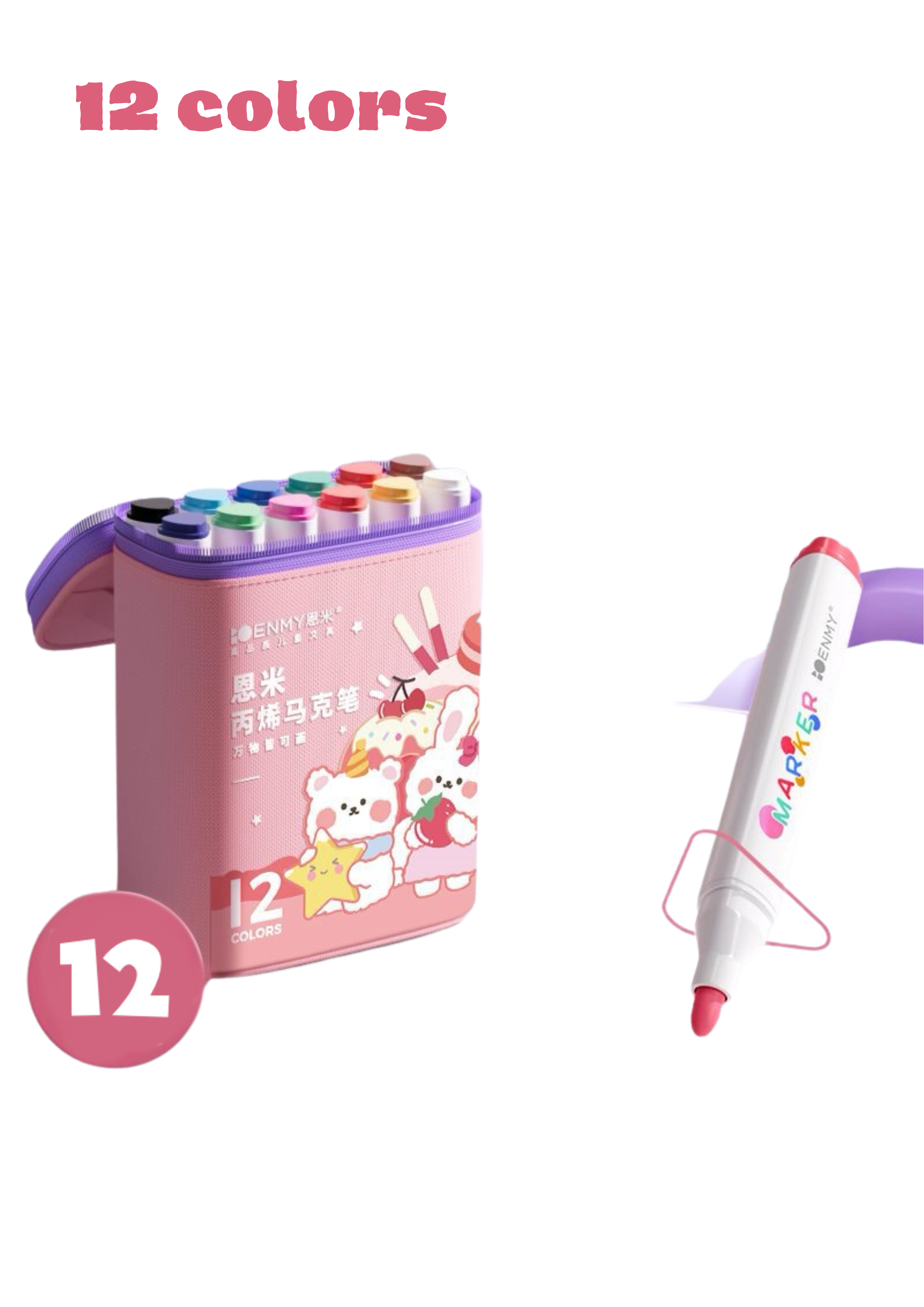 Enmy Acrylic Marker 24/36/48/60/80 Color Arcylic Marker Painting Paint Marker Drawing Markers Maker