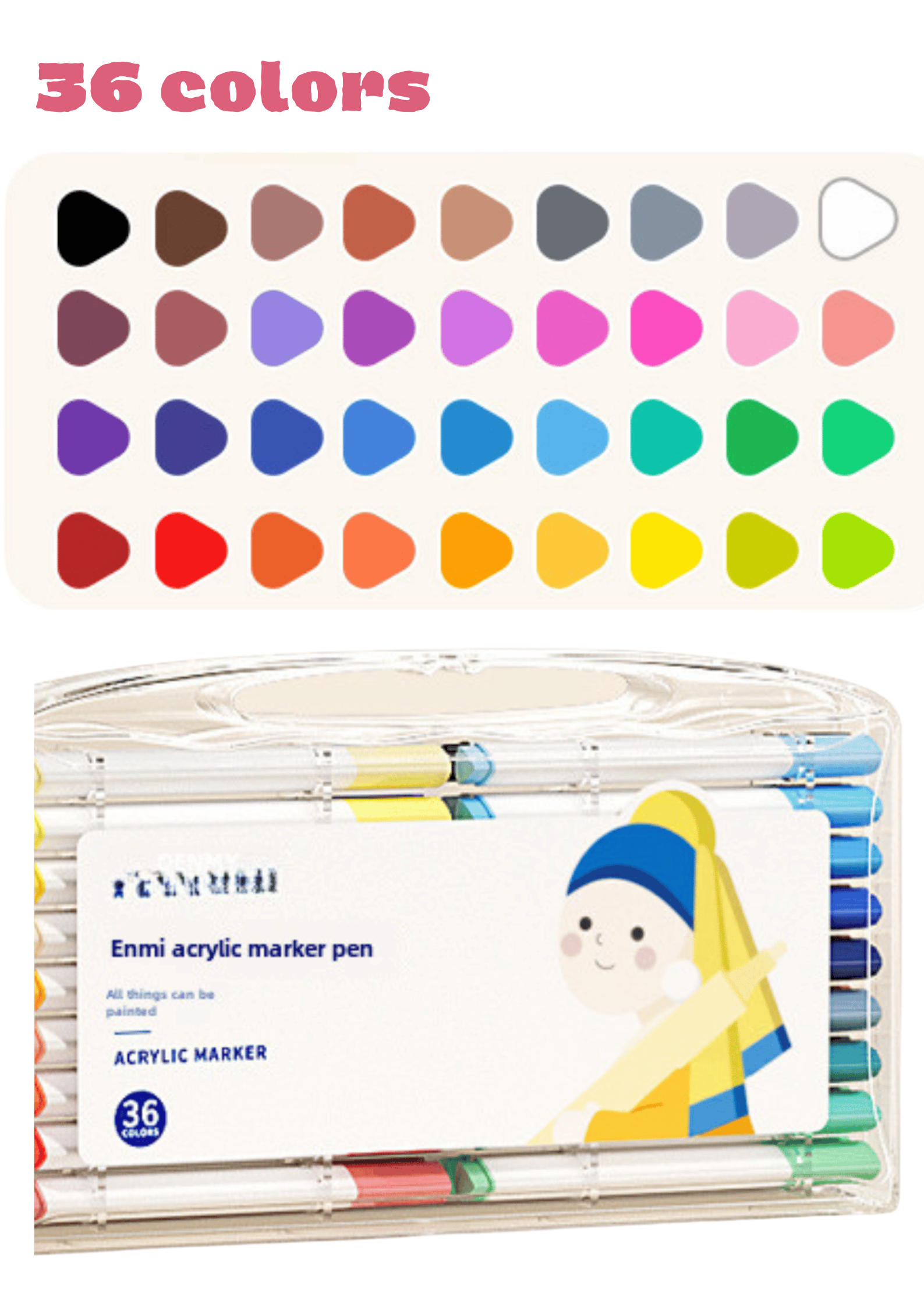 Acrylic Markers 12/24/36/48/60/80 Markers for Wood,Canvas,Stone,Rock Painting,Glass,Ceramic Surfaces