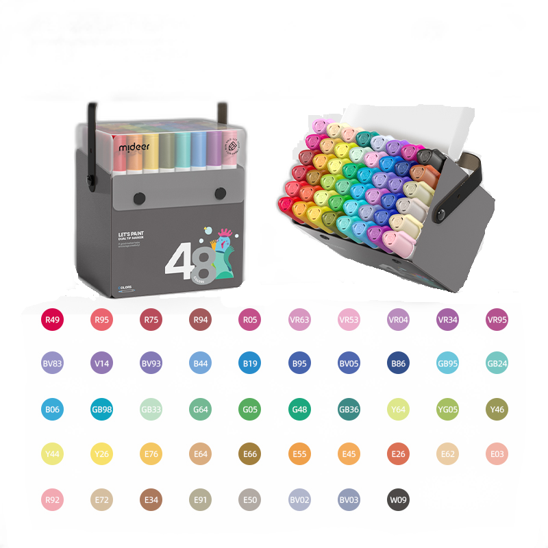MiDeer Dual Tip Washable Markers 24/36/48/60 Colors
