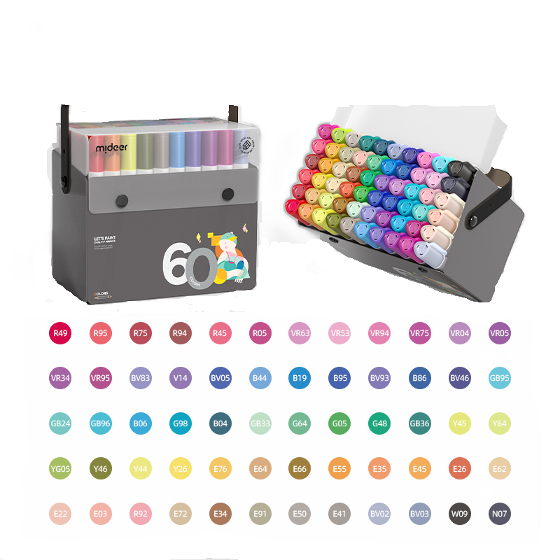 MiDeer Dual Tip Washable Markers 24/36/48/60 Colors