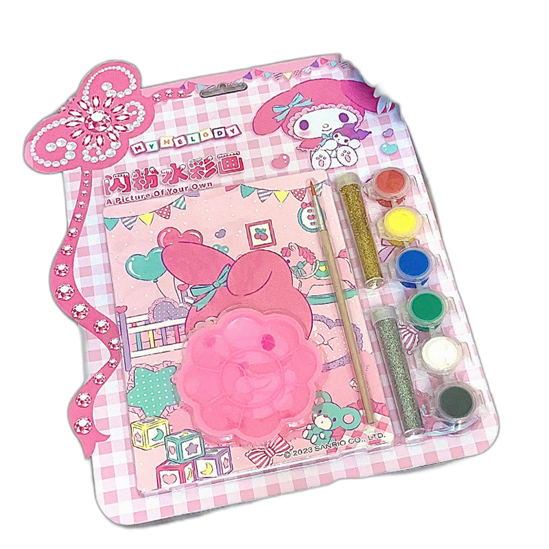 Sanrio Art Glitter Gold Powder Painting Set Cinamoroll Kuromi My Melody Pompompurin Set Art Painting