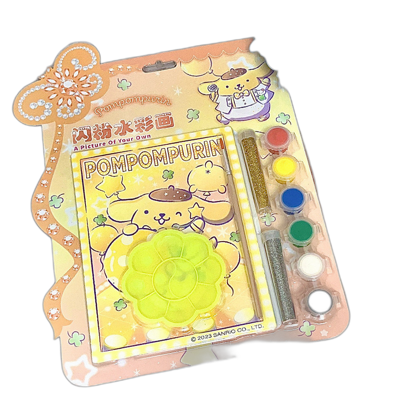 Sanrio Art Glitter Gold Powder Painting Set Cinamoroll Kuromi My Melody Pompompurin Set Art Painting