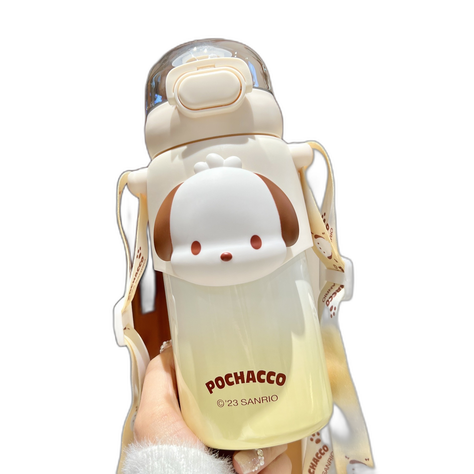 Sanrio Insulated Tumbler 3D Head Kuromi Cinamoroll Hello Kitty Alien Flask  with Straw & Strap 560ml