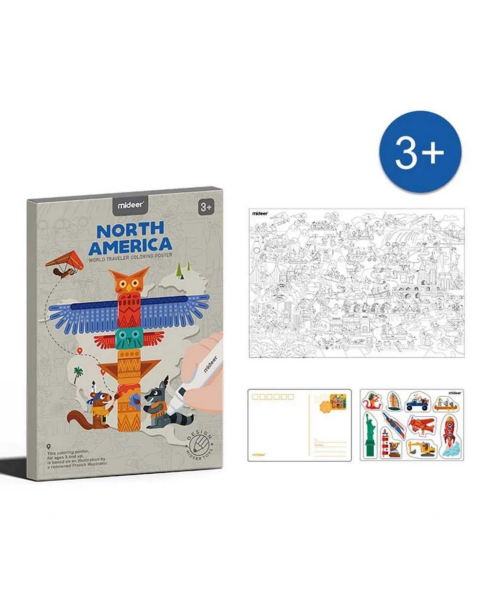 MiDeer World Traveler Coloring Poster