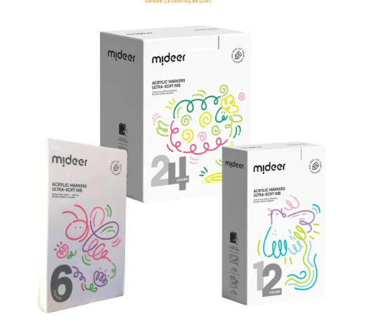 Mideer Acrylic Markers with Case 12/24/36/48