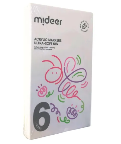 Mideer Acrylic Markers Ultra-Soft Brush Tip 6/12/24/36 Colors