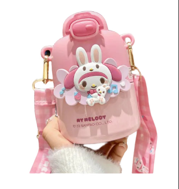 Insulated Tumbler Astro with Straw & Strap FLask Crossbody Strap Sanrio Kuromi My Melody 430ml