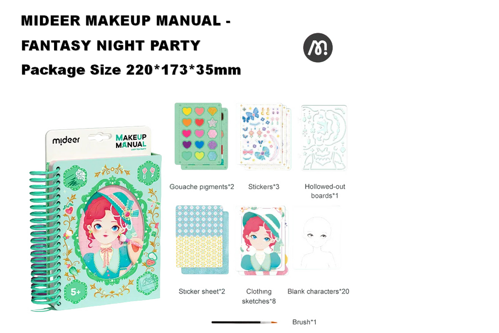 MiDeer Makeup Manual for Kids Collage Sticker Book